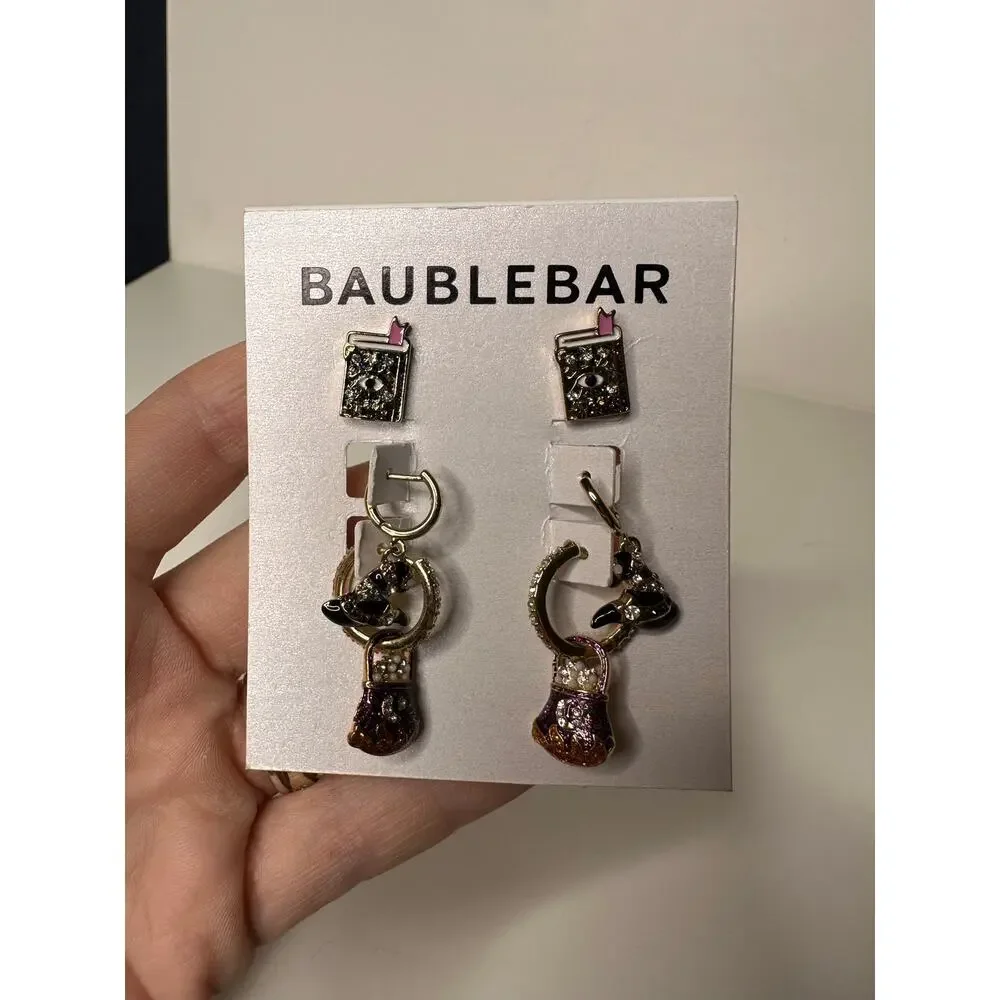 Anthropologie Baublebar Halloween Cast Your Spell Earring Set Witch Cauldron